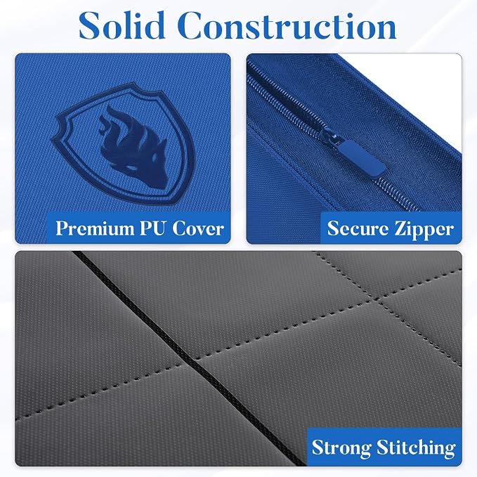 Premium Zip Card Binder 12 Pocket, Fabmaker 912 Pockets Trading Card Binder - Image 2