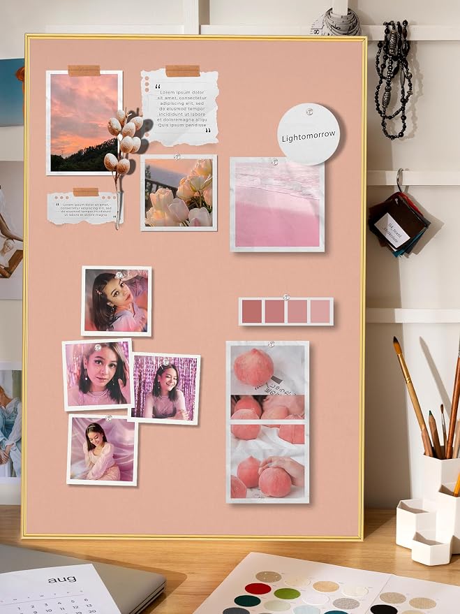 Bulletin Board 30 x 20 inches, Aluminum Framed Fabric Cork Board - Image 5