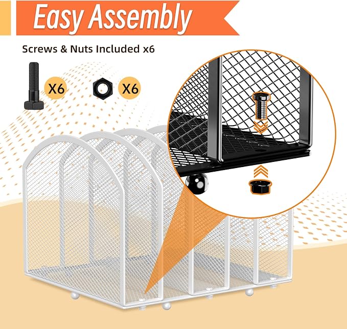 MINDEPOT Desk File Organizer 5 Sections Desktop Organizer File Sorter Office - Image 3