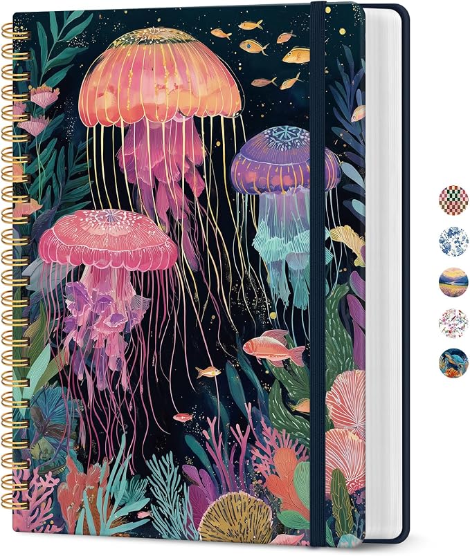 Lined Spiral Notebook Journal for Work, 300 Pages Thick B5 College Ruled by Taja
