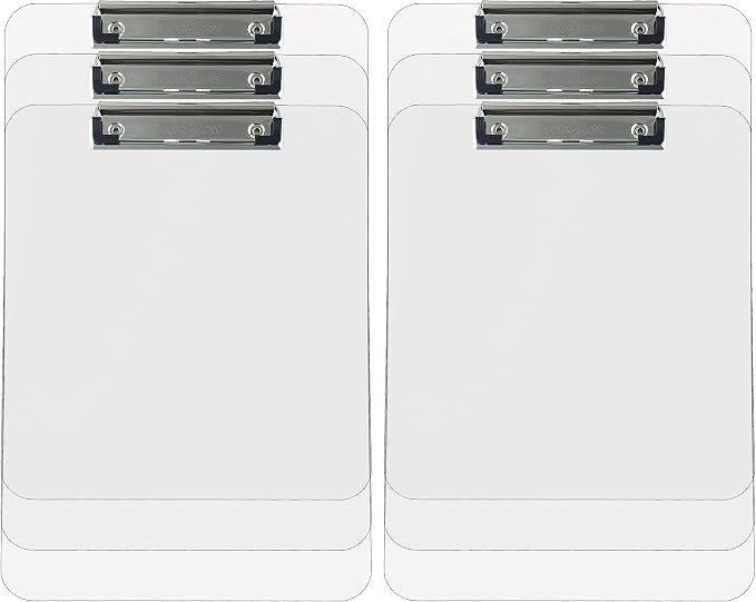 Trade Quest Plastic Clipboard Transparent Color Letter Size Low Profile Clip by Trade+Quest+Global+Corp