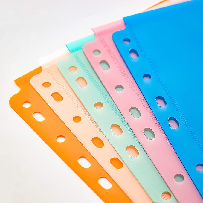FANWU 10 Pack Assorted Color Expandable Poly Binder Pocket, 3/4-inch Gusset - Image 4