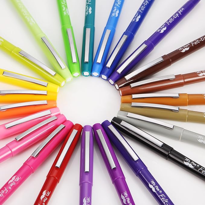 Mr. Pen- Felt Tip Pens, 24 Pack, 0.7 mm, Colorful Felt Tip Pens, Fast Dry | No - Image 6