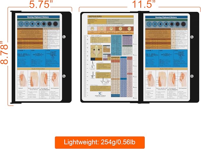 Nursing Clipboard with Nursing and Medical Edition Cheat Sheets Nursing School - Image 3
