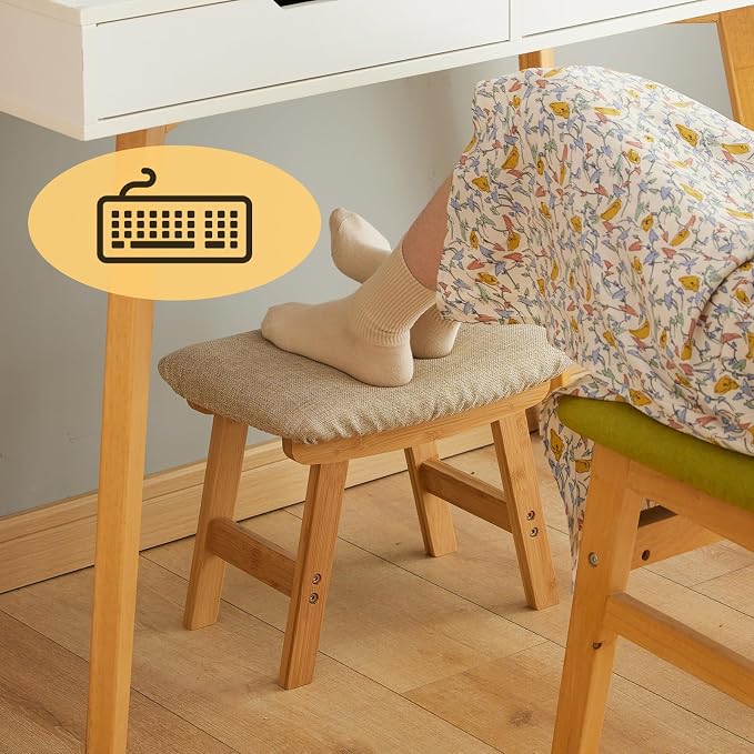 Foot Stool Ottoman Foot Rest Under Desk, Small Stool - Image 7