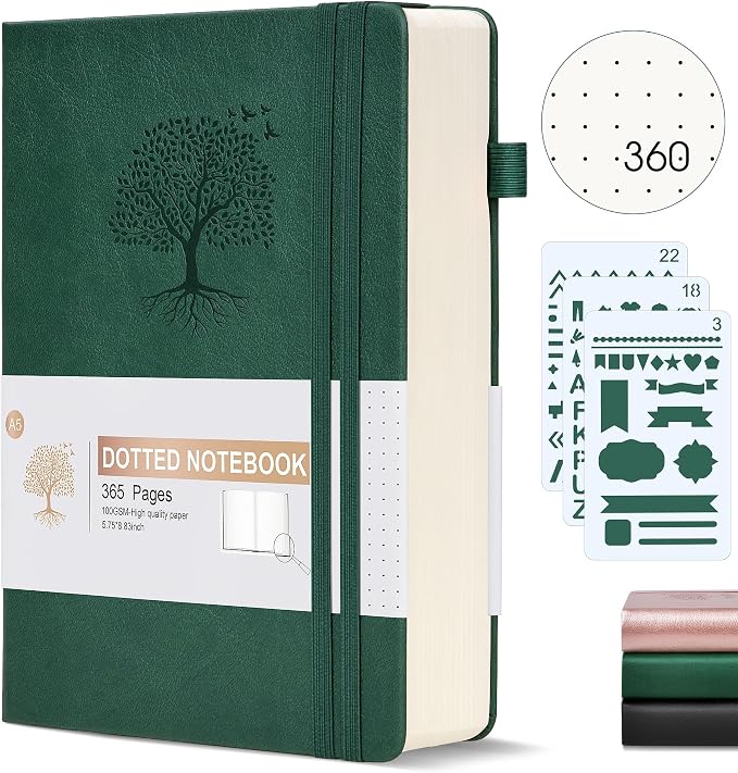 Ansopu Dotted Journal Notebook, 360 Numbered Pages Bullet Dot Grid Journal by Ansopu