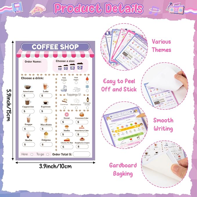 TICIAGA Kids Pretend Play Notepads - Image 3