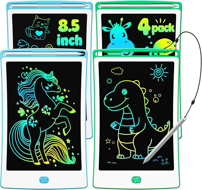 4 Pack LCD Writing Tablet, 8.5 Inch Colorful Toddlers Drawing Tablet by MagicJimmy