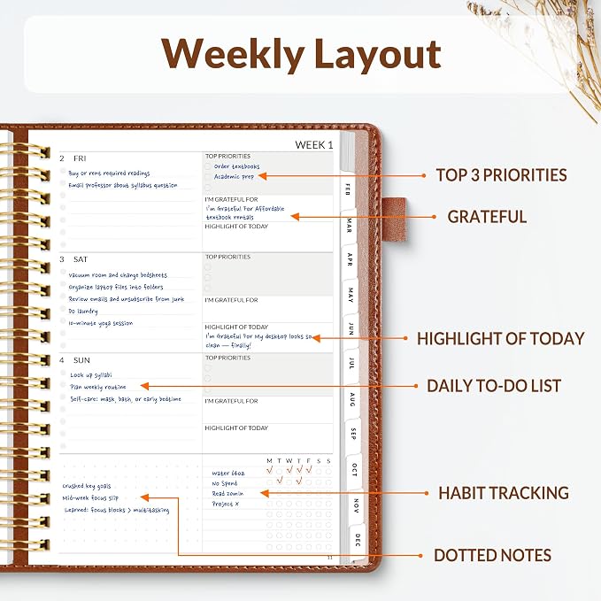 SUNEE 2026 Planner 5.9" x 8.3" – Dated Productivity Planner - Image 2