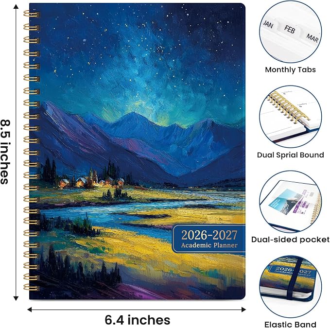 Academic Planner 2026-2027, Weekly and Monthly Calendar Book, July 2026 – June - Image 5