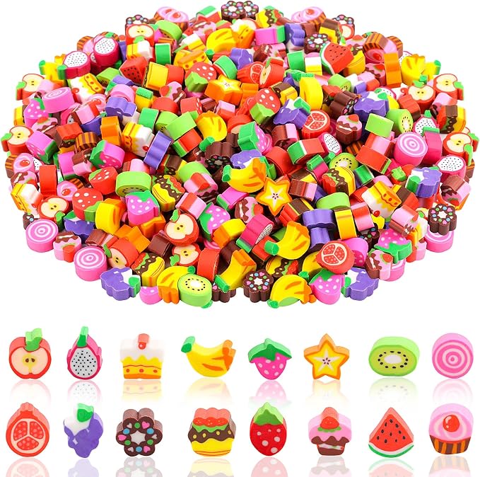 FOIMAS 300pcs Mini Cake Fruit Erasers - Image 7