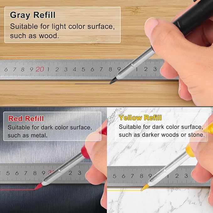 MECHEER 4 Pack Carpenter Pencils Mechanical Pencils - Image 6