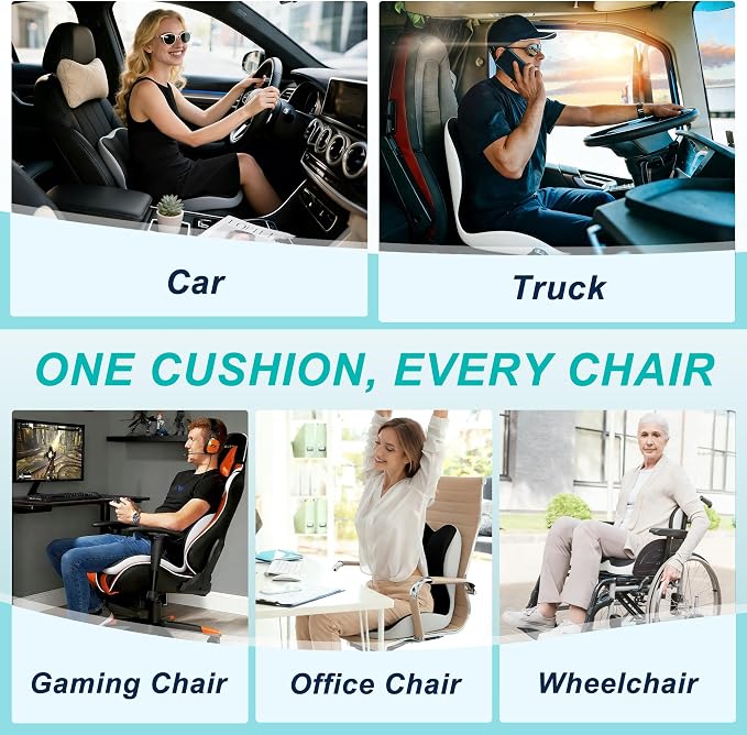Seat Cushion for Office Chair and Car, Lumbar Support Pillow for Office Chair - Image 7