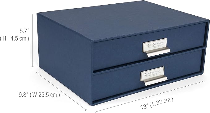 Bigso Box of Sweden Birger 2-Drawer Fiberboard Label Frame Document Letter Box - Image 3