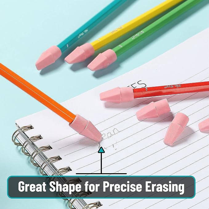 Mr. Pen- Pencil Top Erasers, 120 Pack, Latex-Free | No-Smudge Cap Pencil Erasers - Image 6