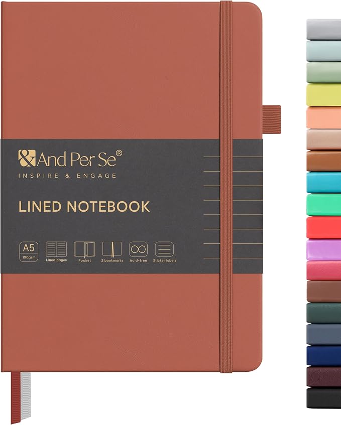 &And Per Se Lined Journal Notebook, 160 Pages, A5 5.7 x 8 inches College Ruled by AndPerSe