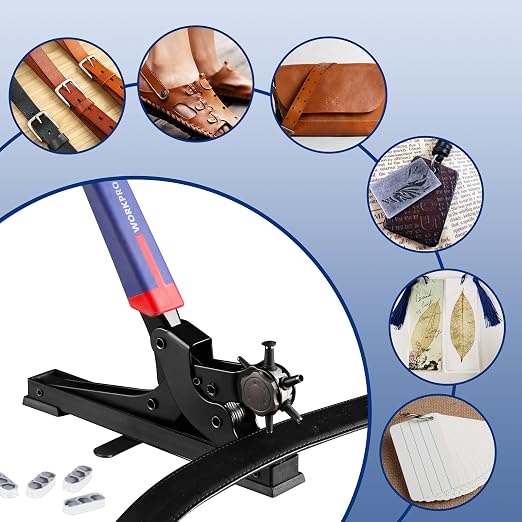 WORKPRO Leather Hole Punch Set, Desktop Rotary Belt Hole Puncher | Heavy Duty - Image 8