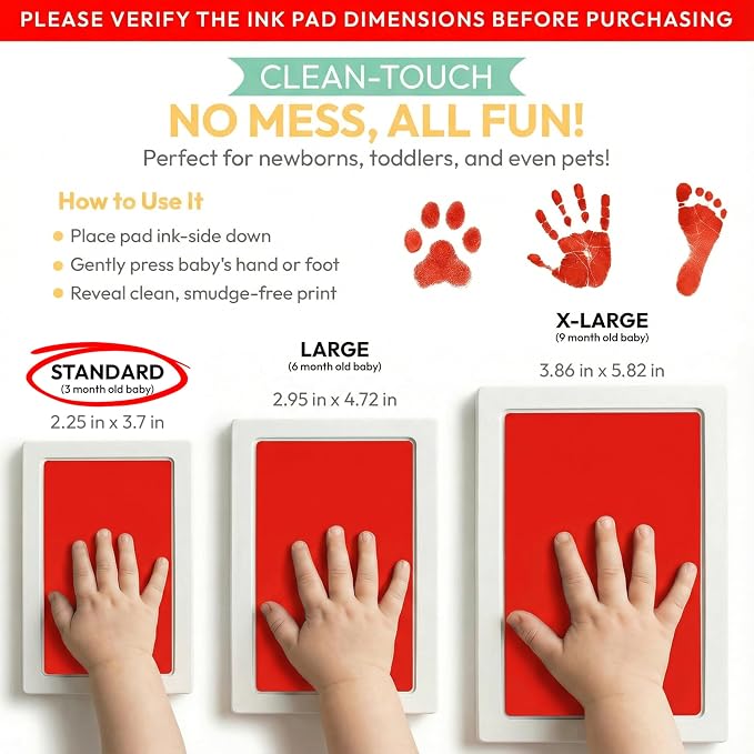 Clean Touch Ink Pad for Baby Handprints and Footprints – Inkless Infant Hand & - Image 2