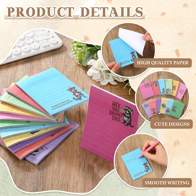 12 Pcs Funny Sticky Notes for Work 4x3 Inches Sarcastic Self Adhesive Notepads - Image 3