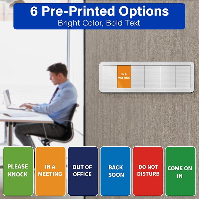 Office Door Signs with 6 Printed Status Options – Do Not Disturb, Out of Office - Image 6