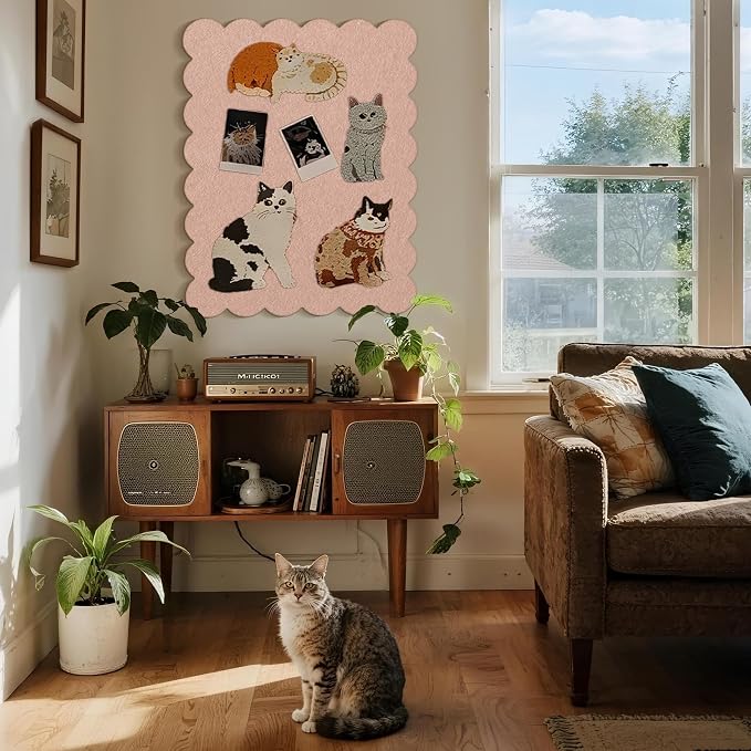 Lightomorrow Scalloped Bulletin Board, 36 x 24 Inches Felt Pin Board - Image 6