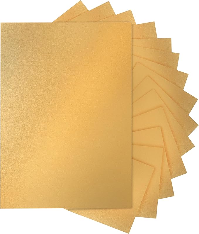 120 Sheets Gold Shimmer Cardstock 8.5 x 11 Metallic Paper, 250gsm/92lb Thick Paper Card Stock for Birthday Decorations, DIY Cards Making, Greeting Cards, Wedding Invitations, School Crafting-DeskLoop Office