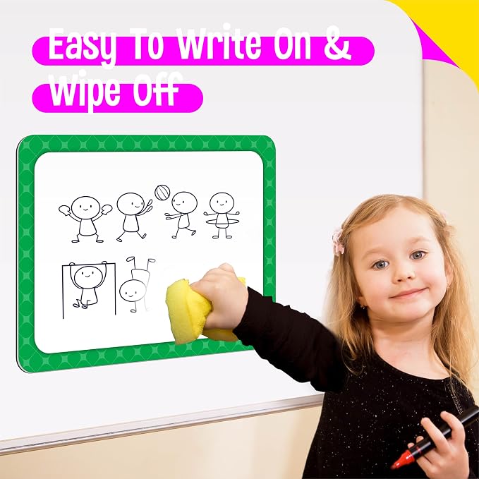 5 PCS Large Magnetic Labels, 5 Colors Reusable Dry Erase Blank Magnets Write & - Image 5
