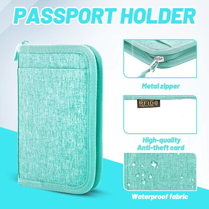 Passport Holder for Travel Essentials, RFID Blocking Protector Passport Wallets - Image 3