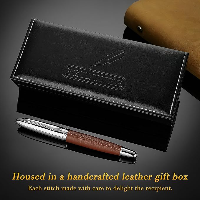 BEILUNER 318 Luxury Personalized Leather Pen, Hand-Stitched Premium Leather - Image 6