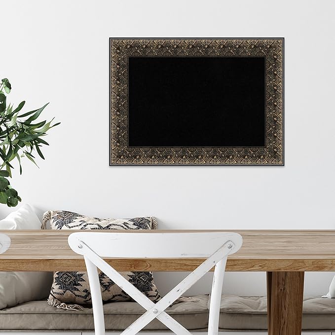 Amanti Art Black Cork Board for Wall, 17x23 Vision Board with Black Wood Frame, Small Corkboard Office Decor for Home Organization, Traditional Corkboard Pinboard to Display Items for Home-DeskLoop Office