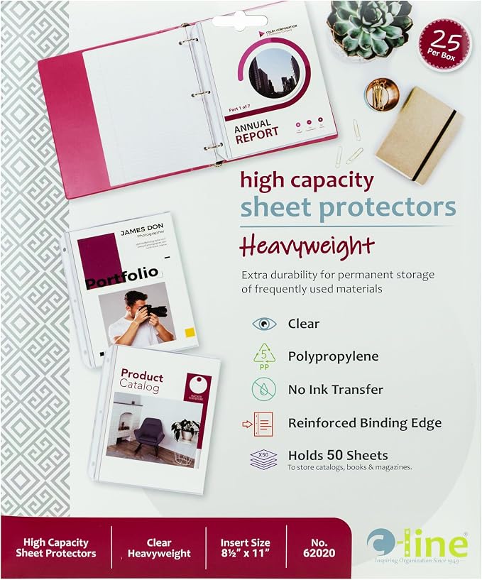 C-Line High Capacity Polypropylene Sheet Protectors, 11 x 8.5 by C-Line
