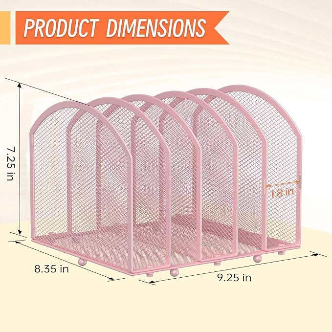 MINDEPOT Desk File Organizer 5 Sections Desktop Organizer File Sorter Office - Image 2