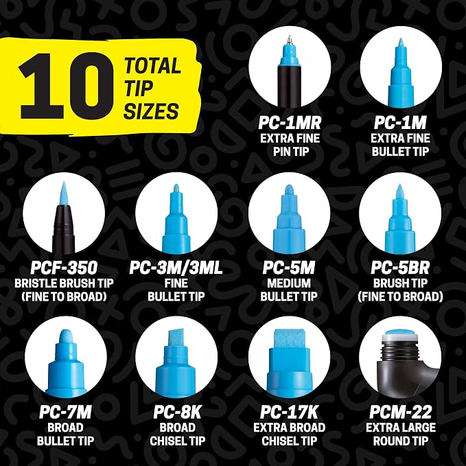 POSCA PC-5BR Water-Based Paint Markers, Reversible Brush Tip, 8 pack - Image 6