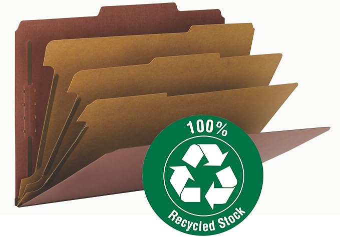 Smead 100% Recycled Pressboard Classification File Folder, 3 Dividers, Legal - Image 3