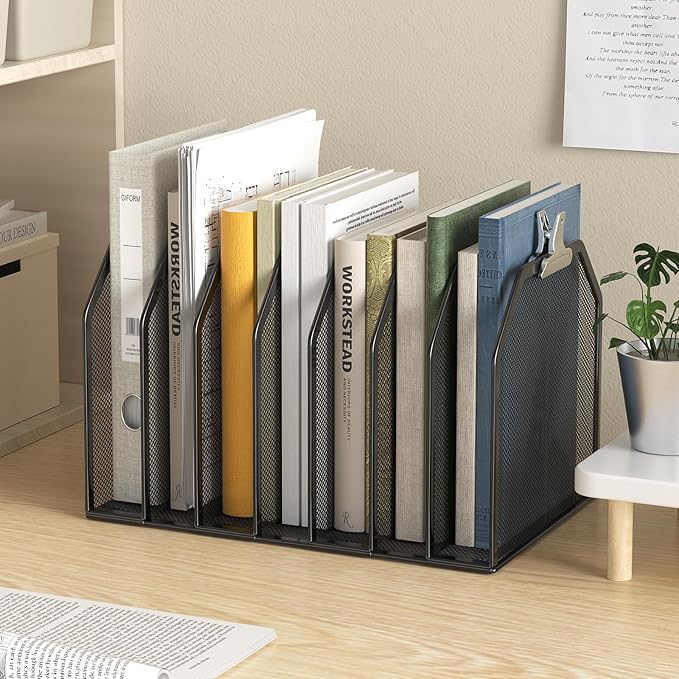 FANXIYQ Black 7-Section File Folder Organizer - Image 2