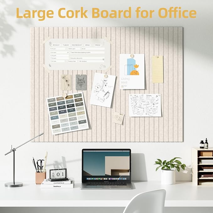 Large Cork Board for Wall 36" x 48" Oatmeal Bulletin Board - Image 2