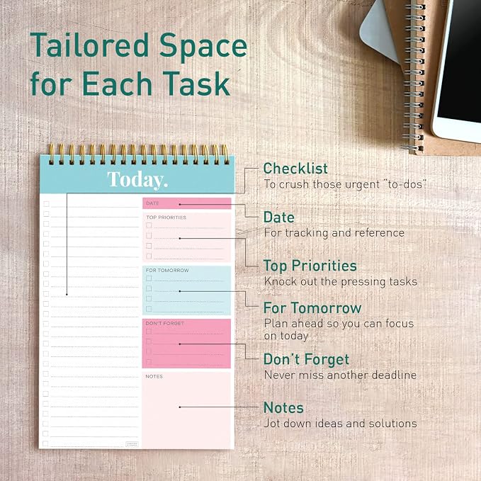 Sweetzer & Orange Daily & Weekly To Do List Notepad – Undated Work Planner & - Image 4