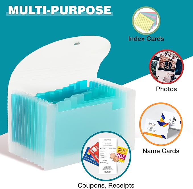 H4D Coupon Receipt Holder, 13 Pocket Accordion File Organizer, 7x4.5 Inches - Image 4