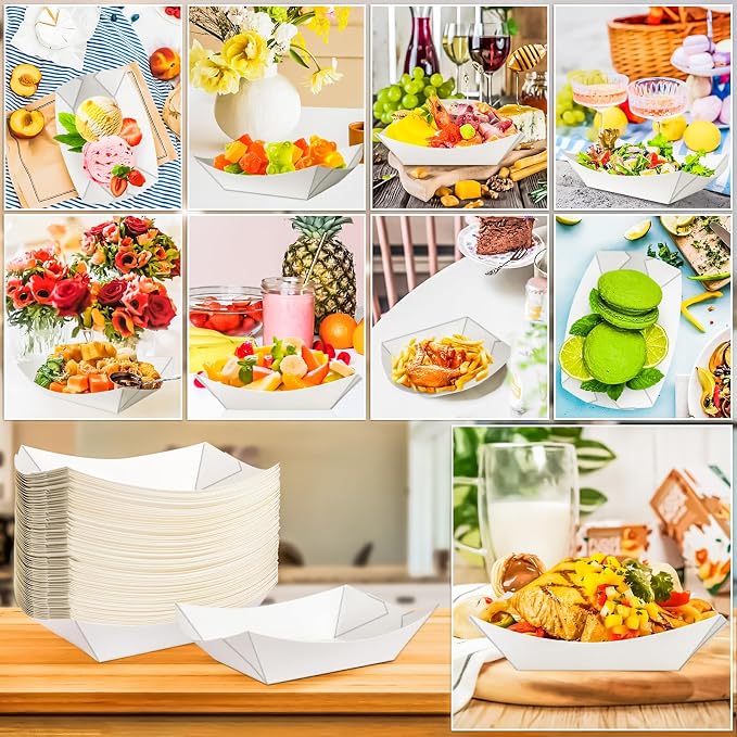 120 Pack 2Lb Paper Food Boat Trays Disposable Paper Boats Containers - Image 5