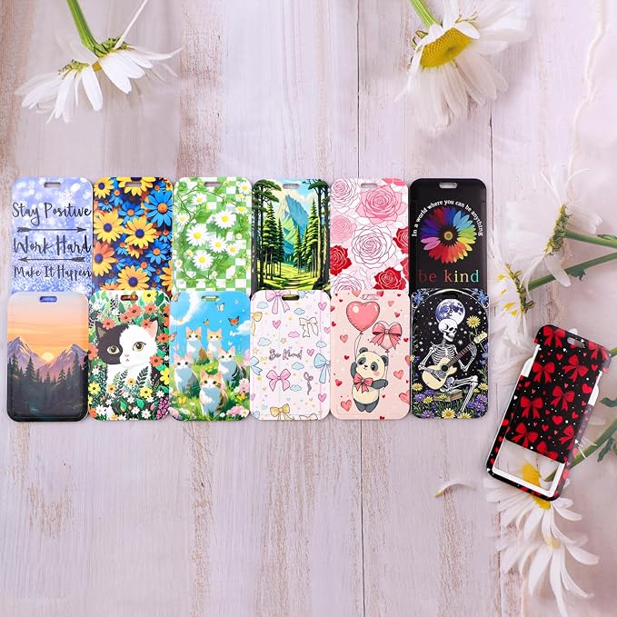 Black Retractable Reel with Vertical ID Holder Cute Reel Clip and Badge Holder - Image 7