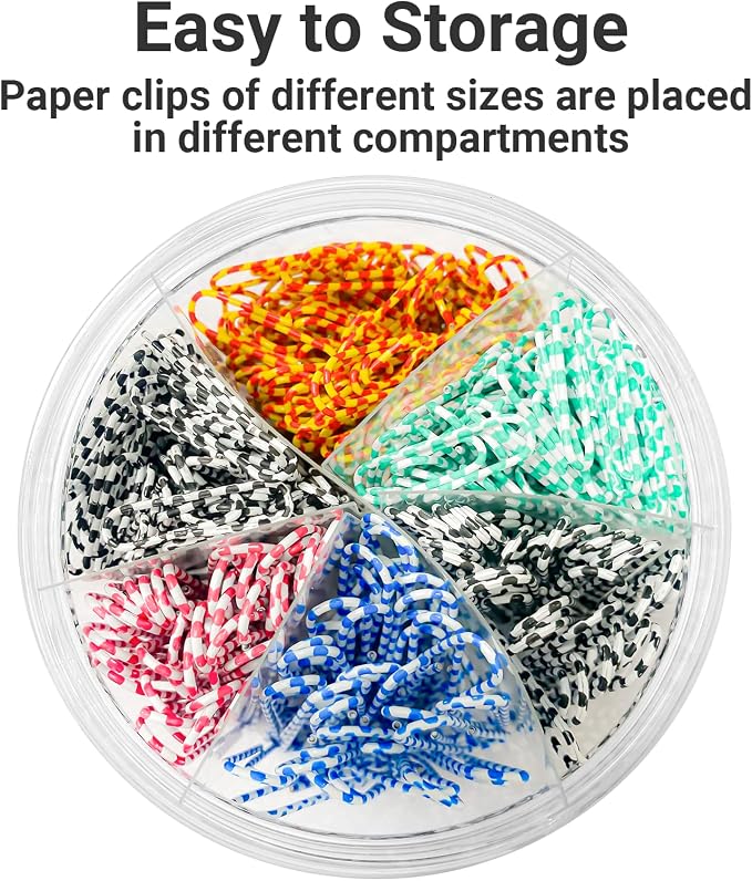 400 PCS Paper Clips, Metal Coated Paperclips, Paper Clip Assorted Sizes Medium - Image 4