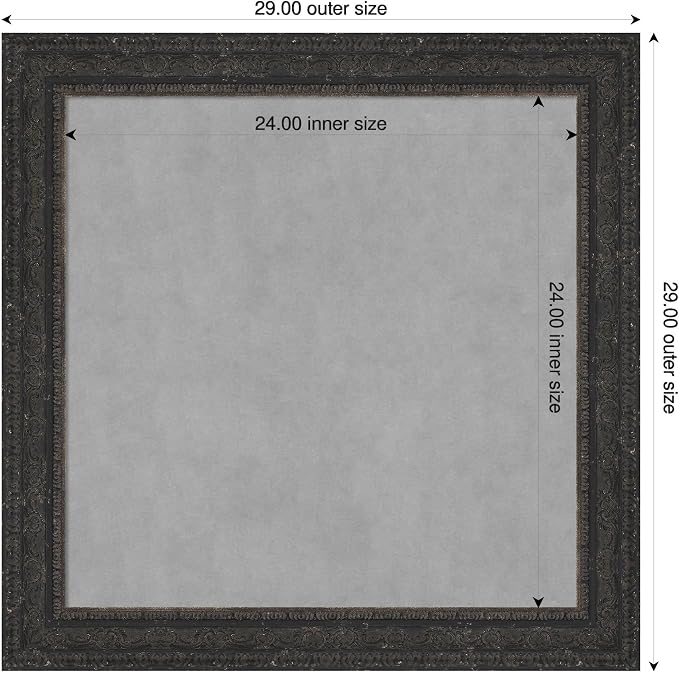 Amanti Art Black Framed Magnetic Board 29x29 Medium Vision Board - Image 2