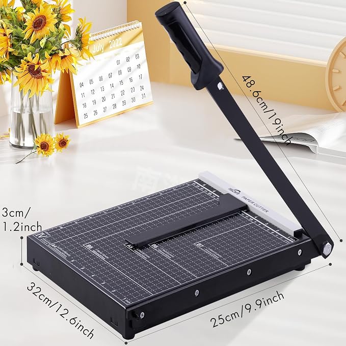 ISDIR 12” Heavy Duty Metal Paper Cutter - Image 2