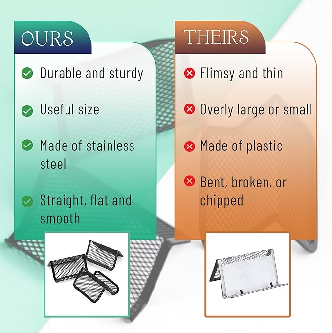 Mr. Pen- Metal Mesh Business Card Holders, 3 Pack, and Business Use, Flat and - Image 5