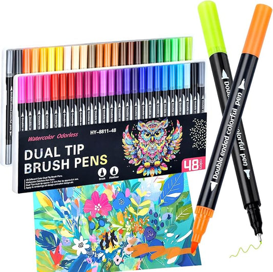 MIN CI 48 Colors Markers, Dual Tip by MINCIMagnetsManufacturer