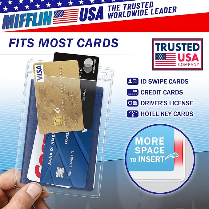 Mifflin-USA Passport & Card Holders, Extra Large ID Name Badge Holder, - Image 4