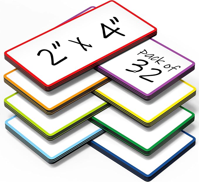 32 Pack Dry Erase Magnetic Labels 2x4 in by Juzari