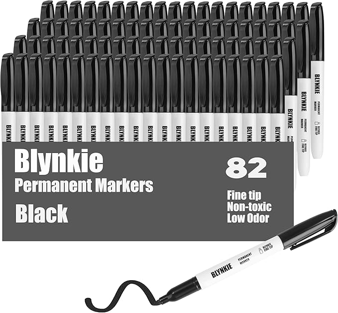 Permanent Markers Bulk Fine Tip 82 Pack, Waterproof Markers, Premium Smear Proof Pens, Quick Drying, Office Supplies for School, Office, Home-DeskLoop Office