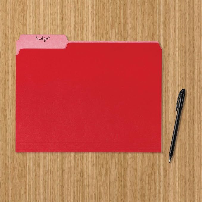Amazon Basics File Folders, Letter Size, 1/3 Cut Tab - Image 5