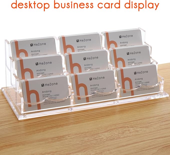 HeZone Business Card Holder for Desk - Image 2